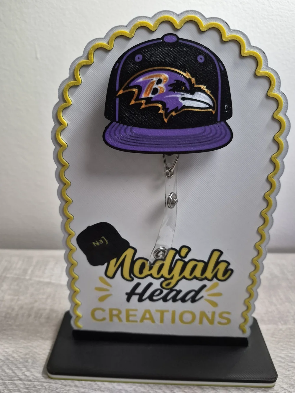 Fitted Purple & Black Hat Badge Reel